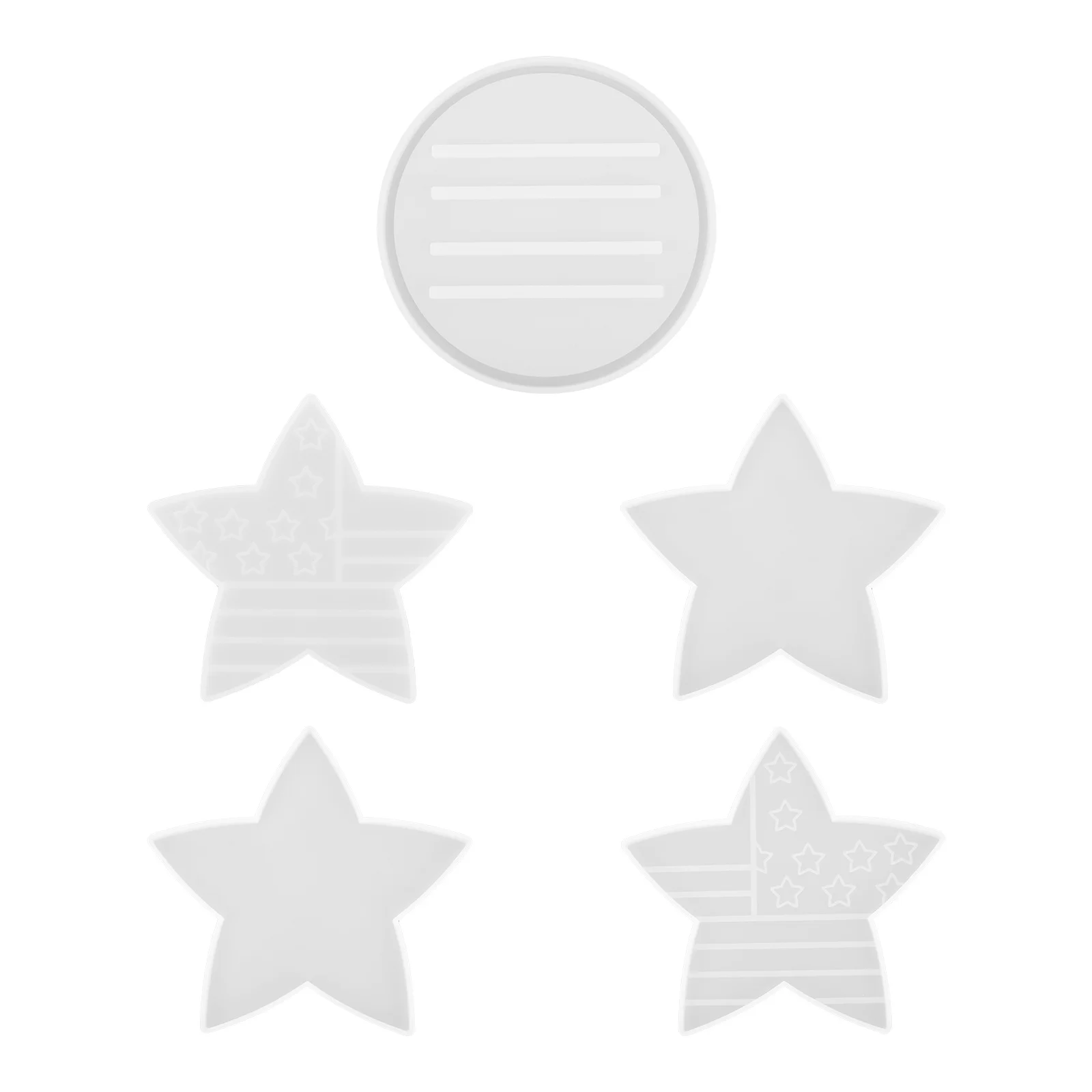

5Pcs DIY Resin Epoxy Moulds Star Coaster and Rack Mold Set Reusable Flexible Silicone for Oven Microwave Safe Crafts