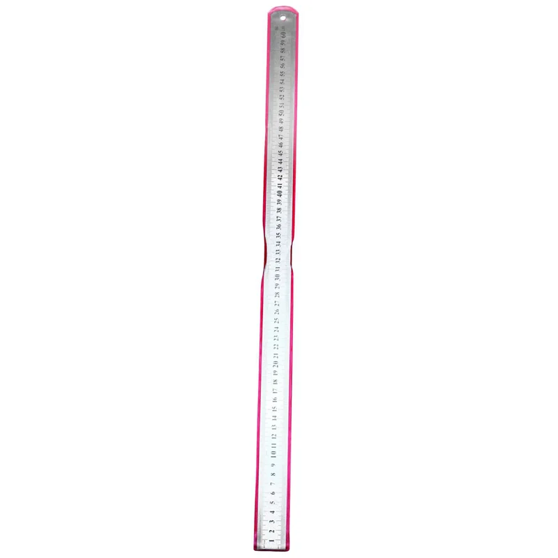 10X Stainless Steel Double Side Measuring Straight Edge Ruler 60Cm/24 Inch, Silver