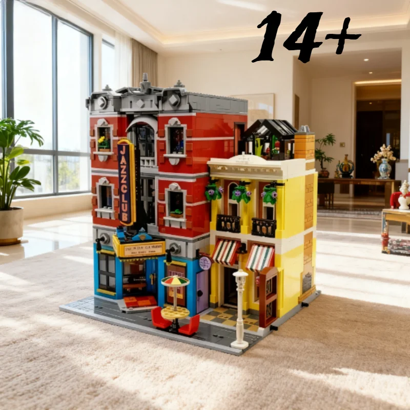 

Новый набор модульных строительных блоков из 2899 шт., совместимый с сериями Street Scene 10312, украшение для дома, подходящий для детей