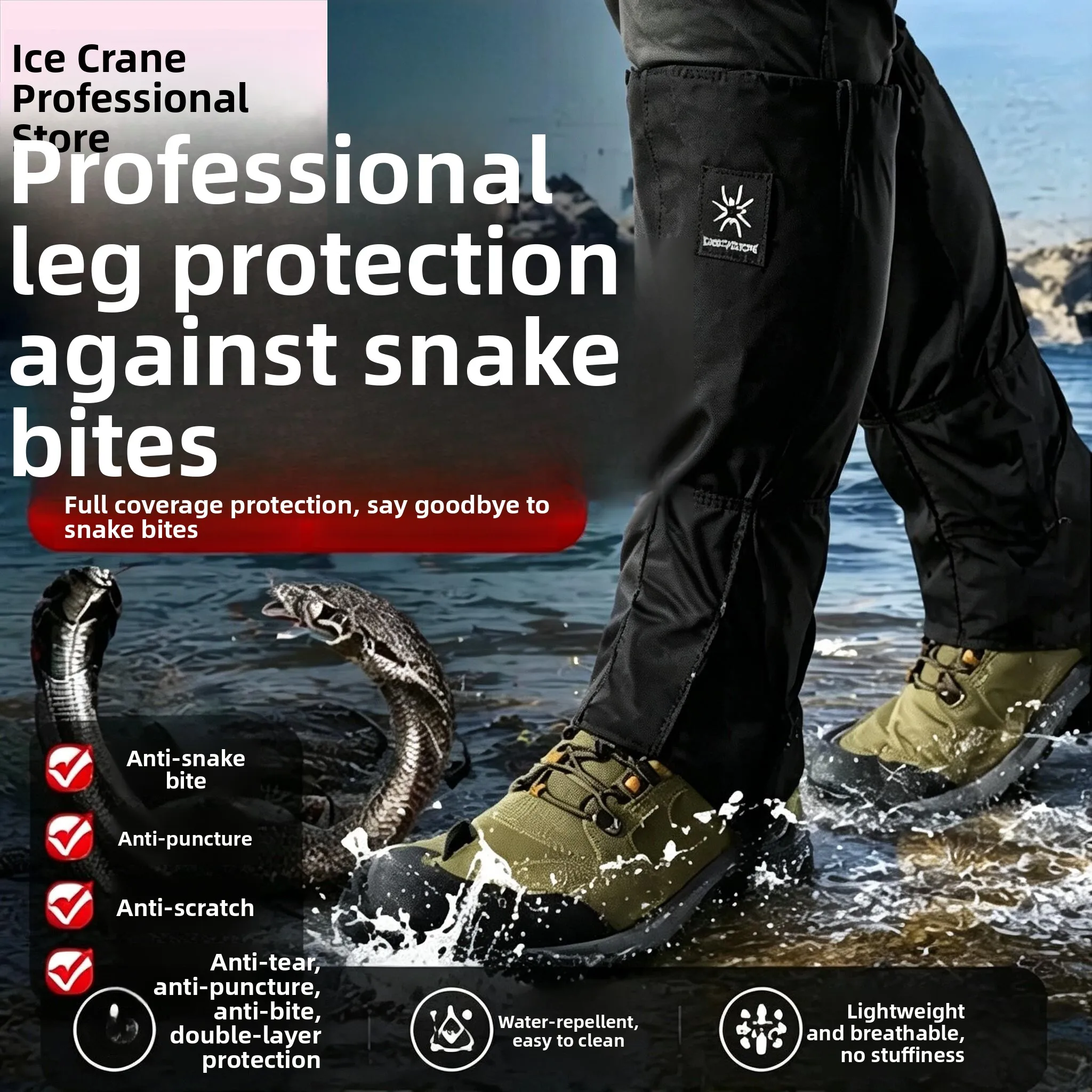Thickened Long Tube Leg Protector Anti Snake Bite Belt Buckle Outdoor Climbing Fishing Hiking Protection Gear for Adults