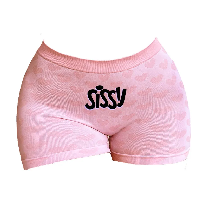 SISSY Print Novelty Panties for The Bedroom Women\'s Sexy Knitting Underwear Female High-waisted Comfortable Breathable Panties