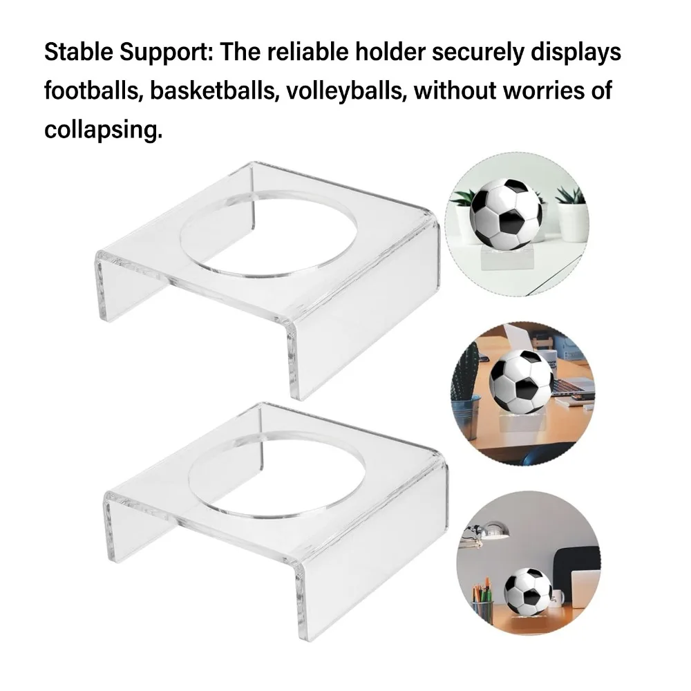 

2Pcs Stable Acrylic Ball Display Stand Transparent Sturdy Ball Support Display Rack Collection Show