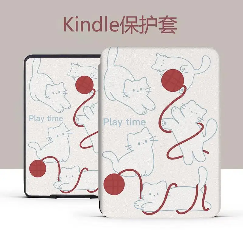 Cute Kitten Protective Case for 6” Kindle11th Gen 2022/2024 – Premium Soft Edge Case Anti-Scratch & Shockproof, Auto Wake/Sleep