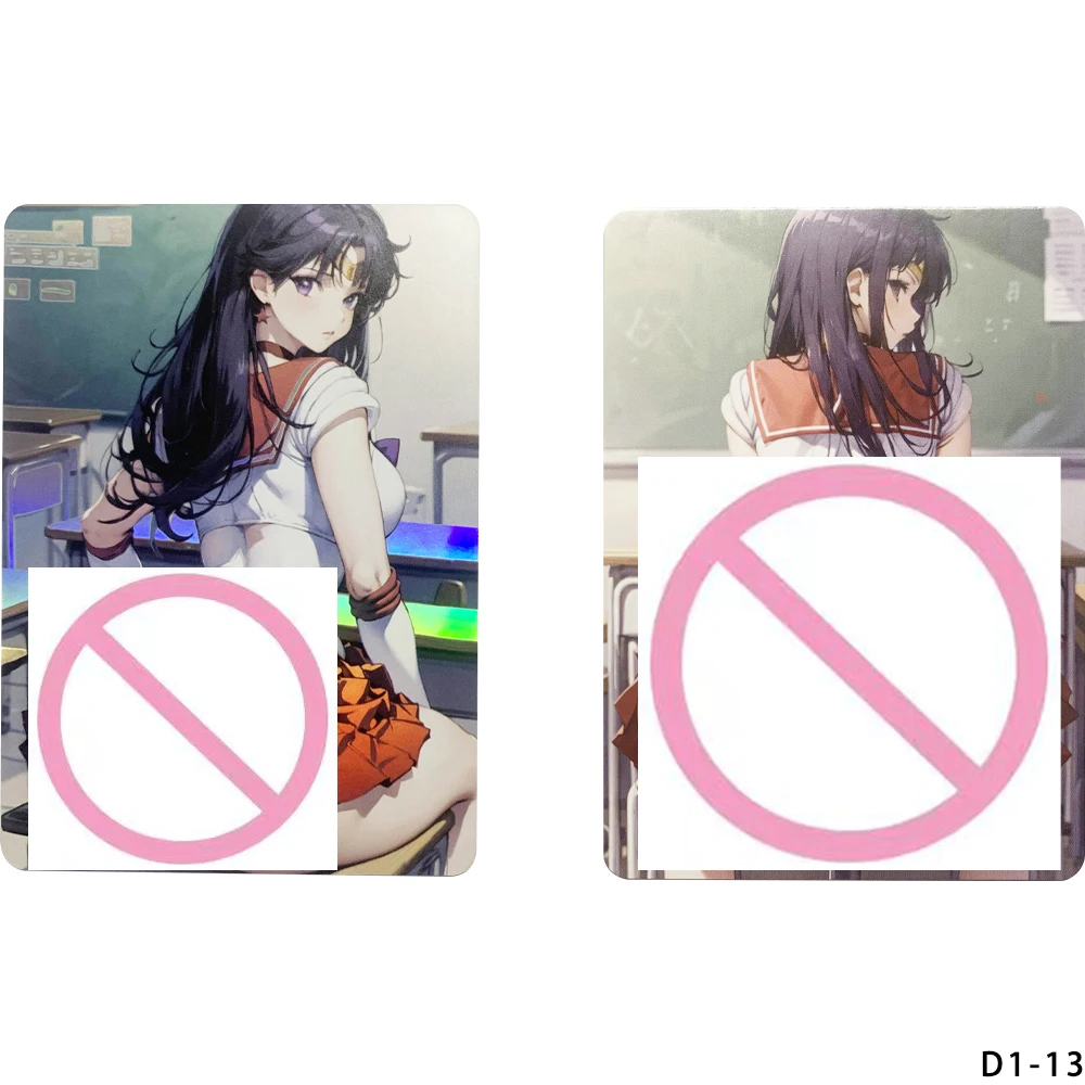 30 개/대 애니메이션 섹시한 누드 컬렉션 카드 Hyuga Hinata Yuuki Asuna Rem 큰 가슴 아름다움 Naked Cards Refractive Color Flash