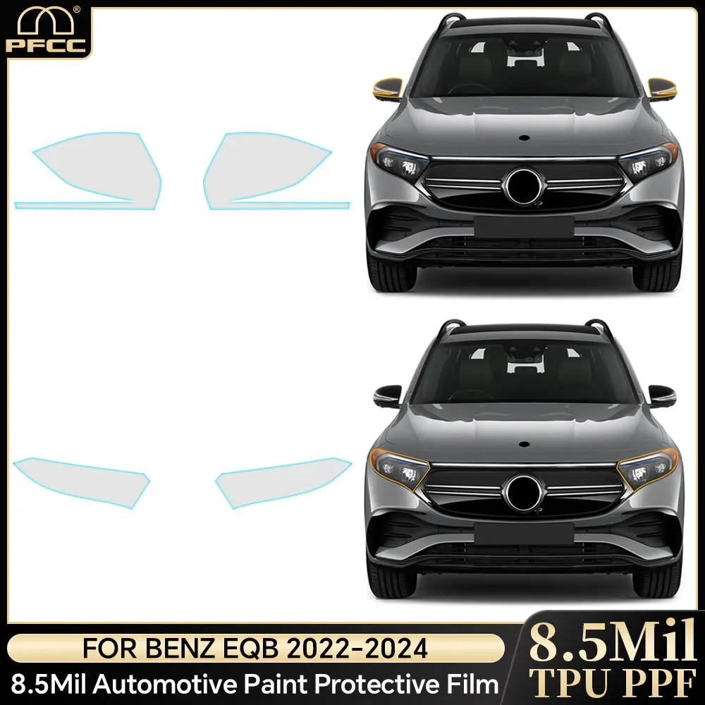 

Pre-cut PPF Car Headlight Protective Film TPU Clear For Mercedes Benz EQB 2022-2024 Rearview Transparent Scratch Resistant