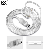 KZ Type-C Oxygen-Free Copper Silver-Plated Earphone Cable 0.75MM High-purity Gold-plated Pin Headphones Cable for EDS/EDX Ultra