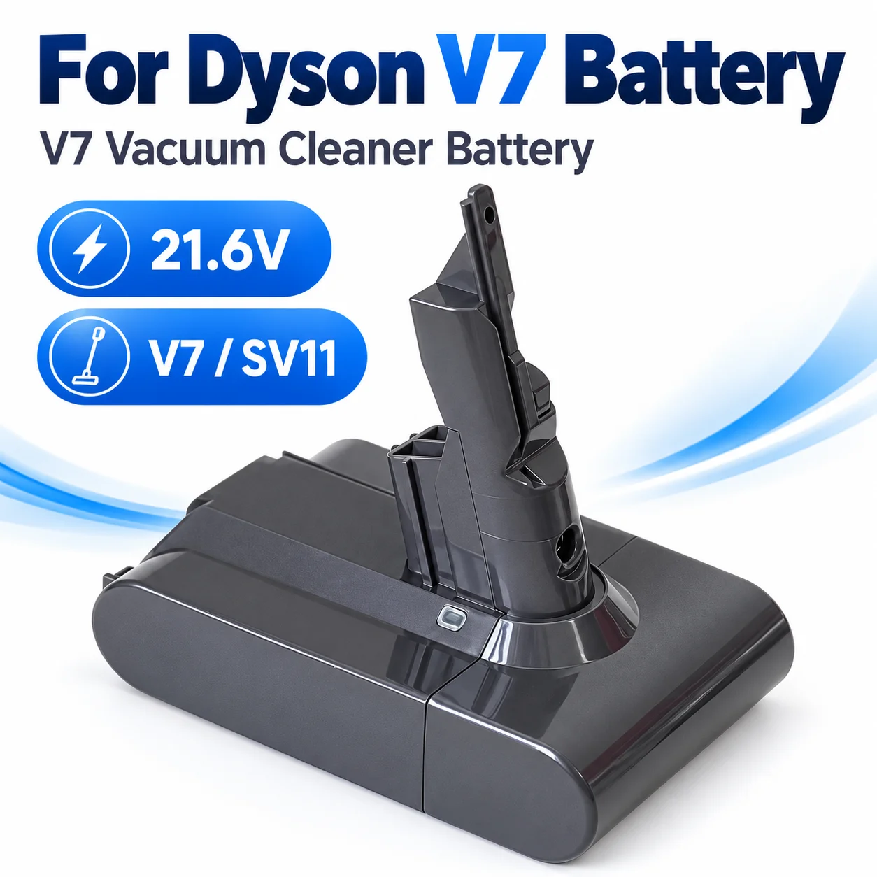 Vacuum Cleaner Battery For Dyson V7 / SV11, 21.6V Li-ion Battery For Dyson V7 Animal Motorhead Trigger Fluffy Absolute Car+Boat