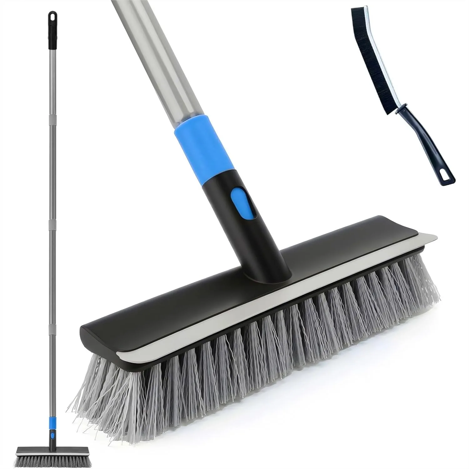 

2 In 1 Deck Brush With Long Handle 56 Inch Stiff Bristle Floor Scrub Brush For Cleaning Patio Concrete Boat Garage Bathroom Kitchen