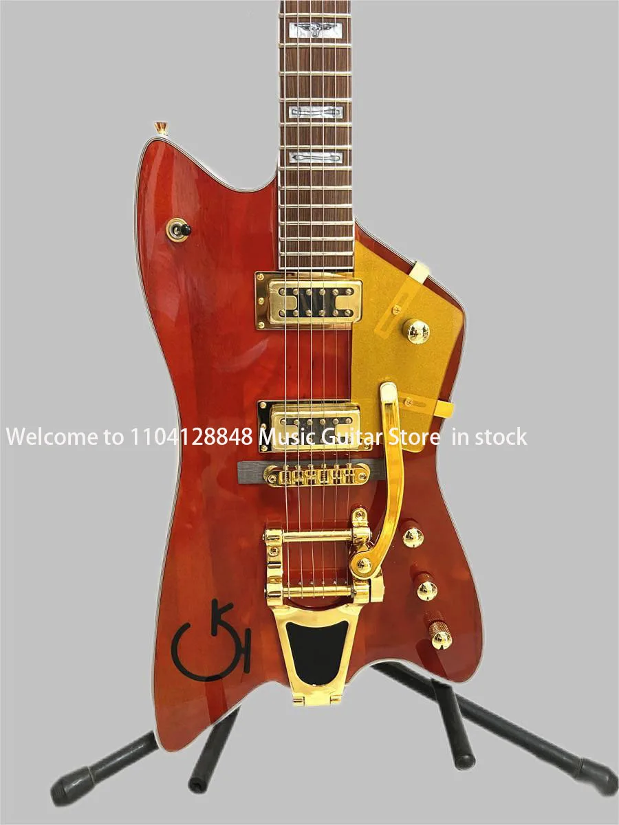 hot 6199TWBillyBo Jupiter Fire Special Red Electric Guitar Gold B700 Tremolo Bridge Can Be Customize