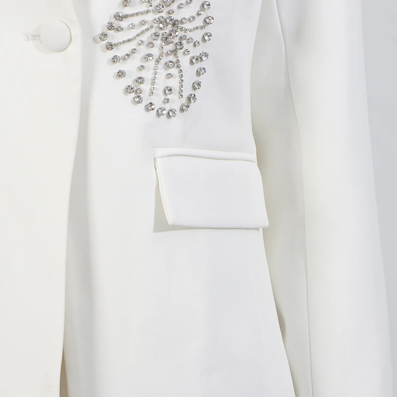 KBQ-Chaqueta adelgazante de diamantes empalmados lisos para mujer, chaqueta elegante con cuello levantado y manga larga con botones empalmados, estilo de moda femenina