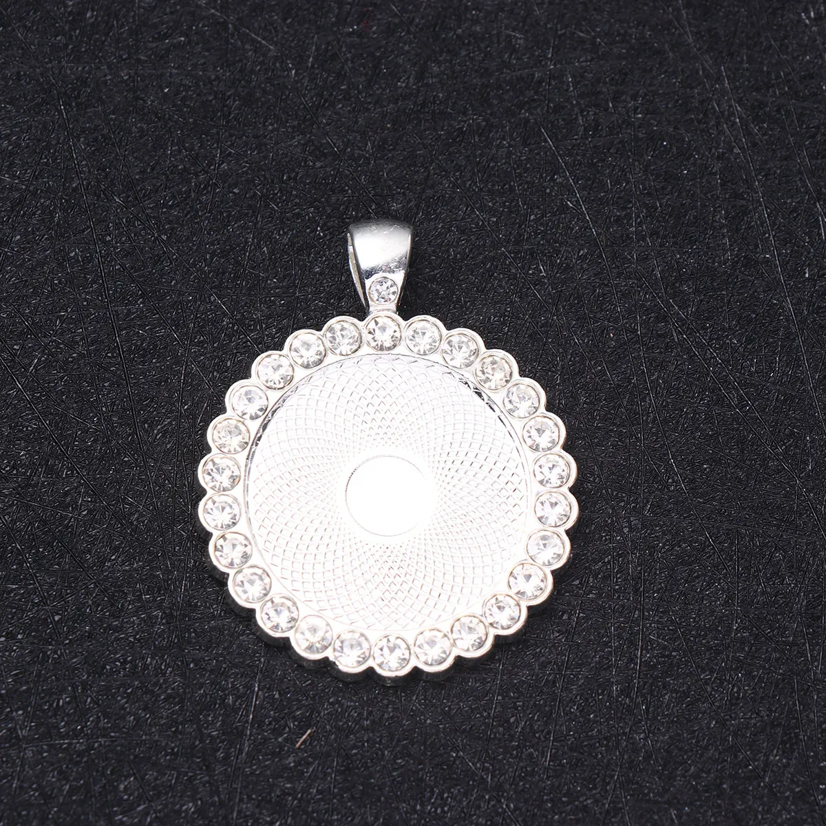 

12Pcs Circular Gemstone Pendants Jewelry Pendant Accessories for Handmade Necklace DIY Craft Kids Adult Home Store Silver 25Mm