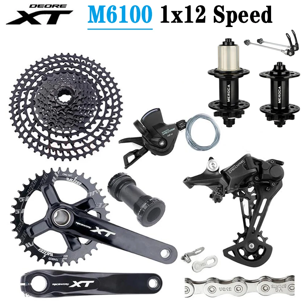 Deore M6100 12 Speed Bike Derailleur Shift Groupset With XT Crankset VG 12V Chain Hup Sprocket 46/50/52T Cassette for SiMANO HG