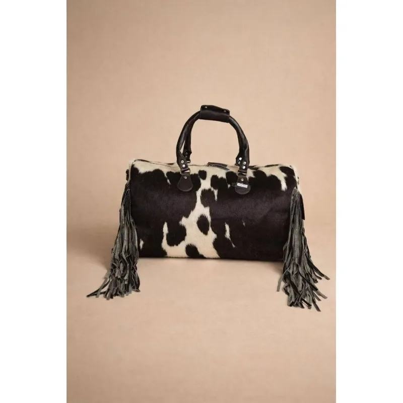 Premium Cowhide Leather Duffel Bag, Luxury Portability for Sports and Fitness Weekends, Polyester Lining, Suitable for Gyms