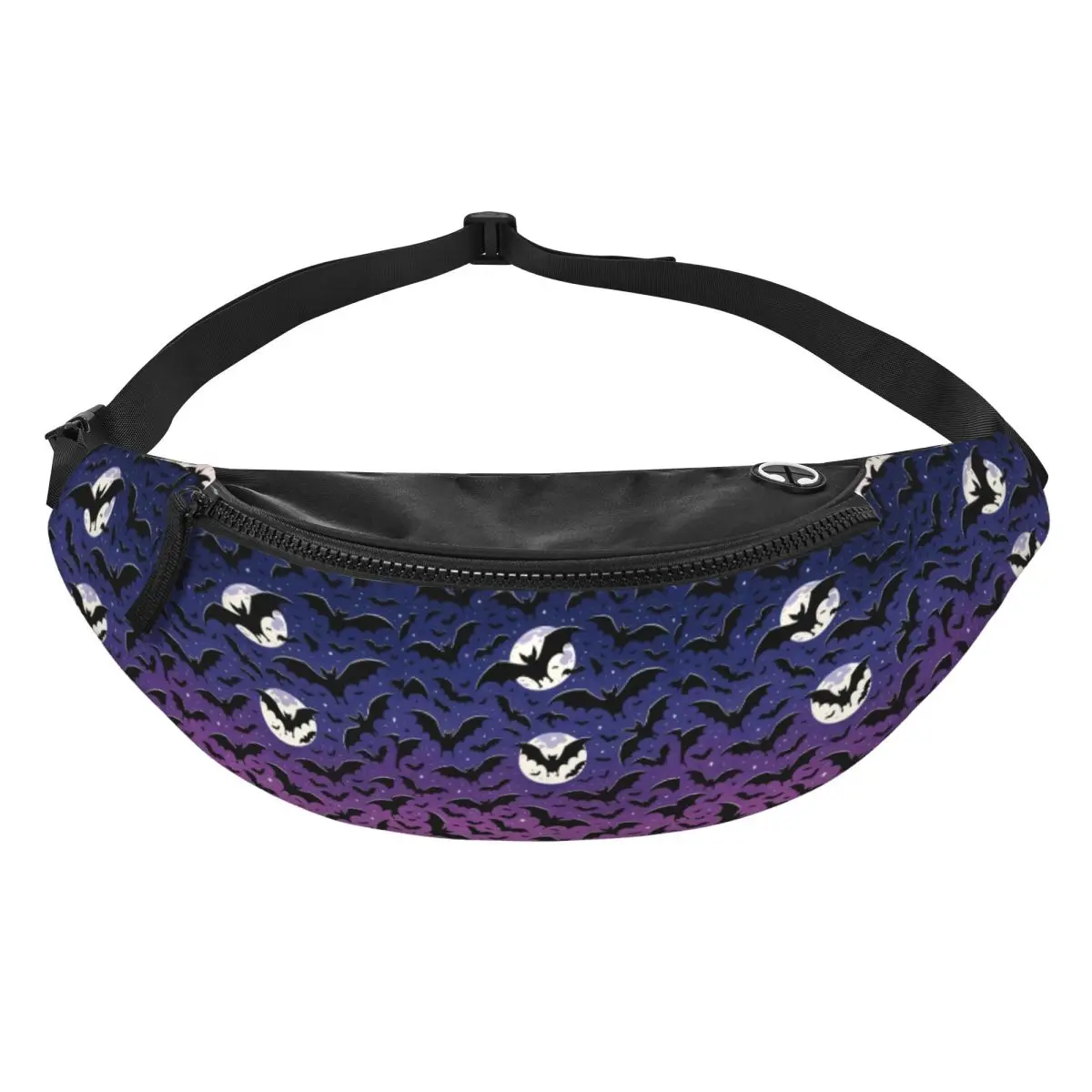 Custom Halloween Witch Gothic Vampire Bat Fanny Pack Women Men Fashion Crossbody Waist Bag for Traveling Phone Money Pouch