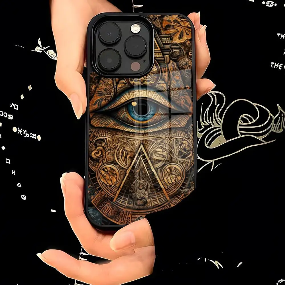 Egyptian Eye of Horus Art Phone Case PC+TPU for iphone 16ProMax 15 14 11 12 13 Pro Xs Max Mini Xr X Plus Coque