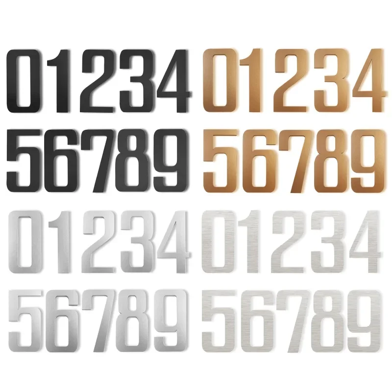 5/6 Inch Stainless Steel Number 12.7/15.2 Cm Self Adhesive Numbers Address Sign #0-9 Letters Big Modern Door Plates Home
