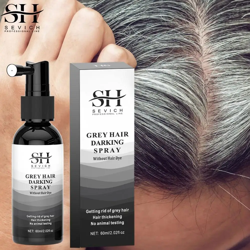 Spray per capelli neri siero oscurante per capelli Anti copertura grigia colorante Spray bianco da bianco a nero trattamento del cuoio capelluto riparazione dei capelli