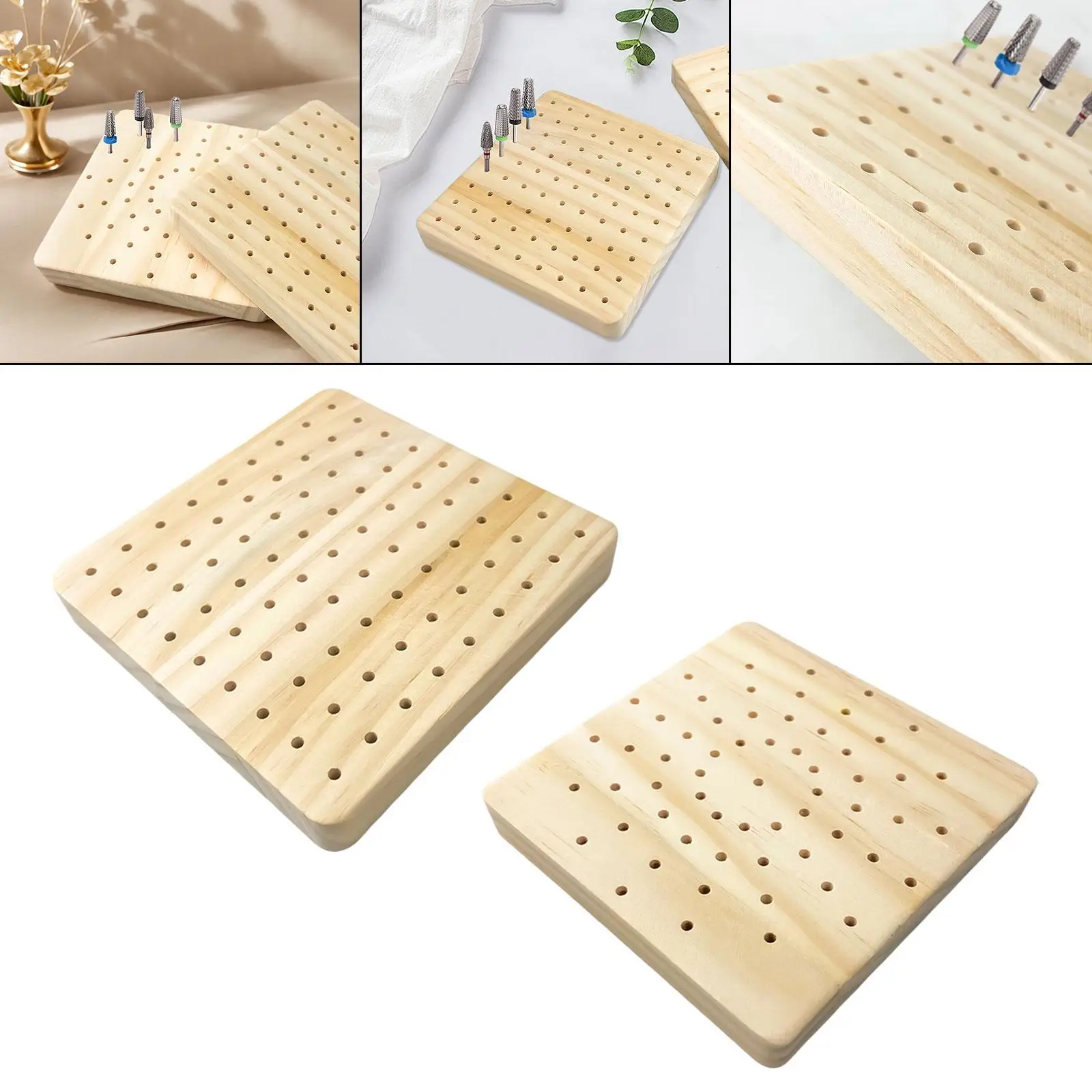 Nail Bit Holder Grinding Head Holder Modeling Tray Rectangular Portable Polishing Head Organizer for Professionals