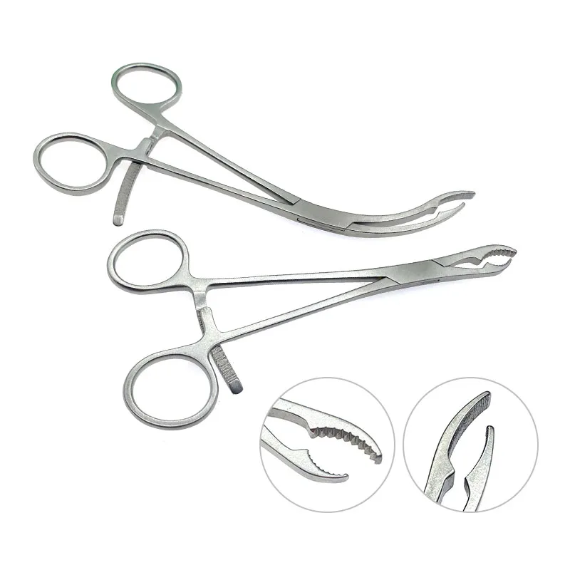 Ankle Bone Holding Forceps Straight Curved Orthopedics Surgical Instruments