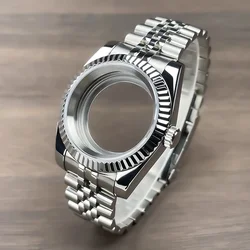 36mm/39mm Fluted Bezel NH35 Case For SK DJ Replacemet Part Sapphire Glass Stainless Steel Fit Nh35 Nh36 Movement Watch Case NH35