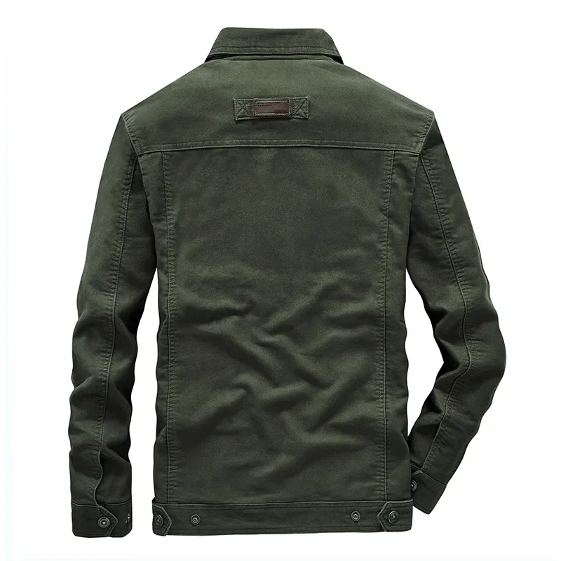 Chaqueta militar de algodón para Hombre, abrigo informal con múltiples bolsillos, talla grande 7XL 8XL, primavera y otoño