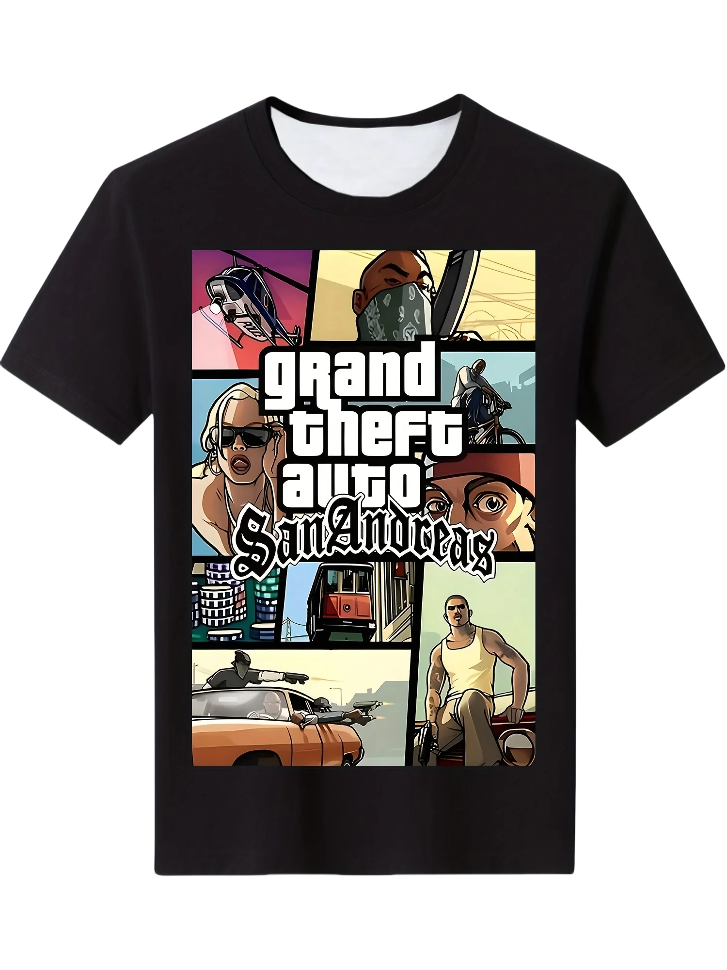 

Hot Selling GTA Fashionable Street T-shirt Children And Adults' Summer Outdoor Causal Streetwear 3D Printed Qucik Dry T-shirt