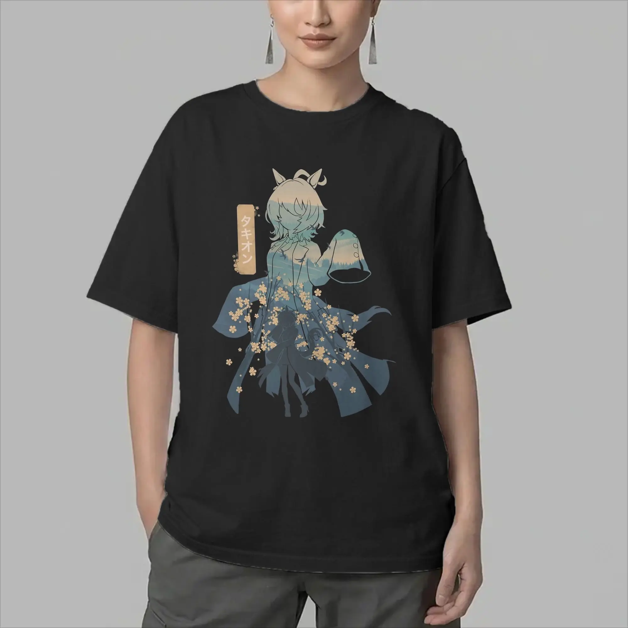 Vintage Agnes Tachyon Uma Musume Anime T-Shirts for Men Round Neck Pure Cotton T Shirt  Short Sleeve Tees Big Size Clothing