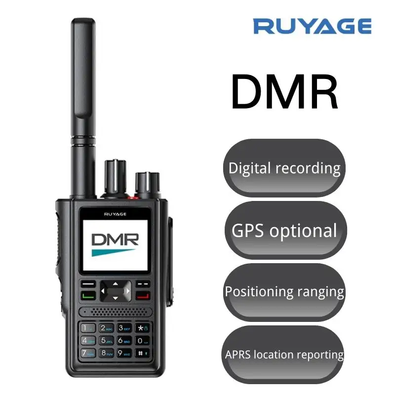 Ruyage-DP10 DMR Walkie Talkie, Long Range, Powerful Radio for Hunting, Outdoor Travel, Digital and Analog, Two Way Radios, GPS