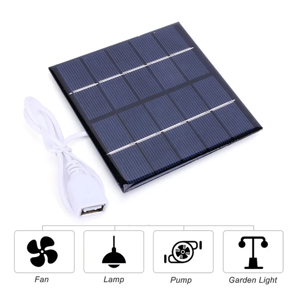 5W 5V Solar Panel Output USB Outdoor Portable Solar System Mobile Phone Chargers Polycrystalline Solar Battery Charger Panel