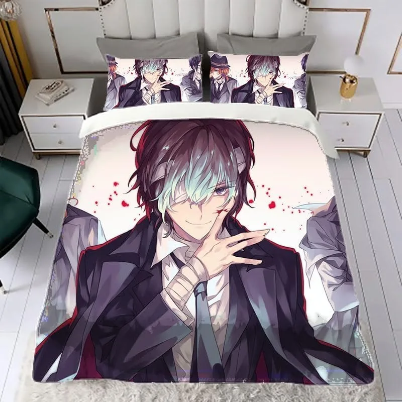 2026 B-Bungo S-Stray D-Dogs Duvet Cover Pillowcase Bedding Set Adult Boy Girl Bedroom Decoration Single Double Large Size