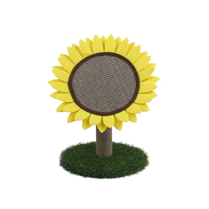 

Pet Furniture Sisal Sunflower Shape Cat Scratching Post Cat Kitten Scratcher Scratch Board Scratching Posts for Indoor Cat Toy