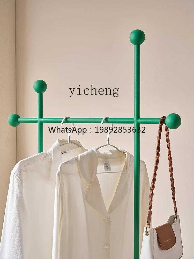 X-28 stainless steel floor hanging bag double rod coat rack bedroom home storage medieval hanging hanger