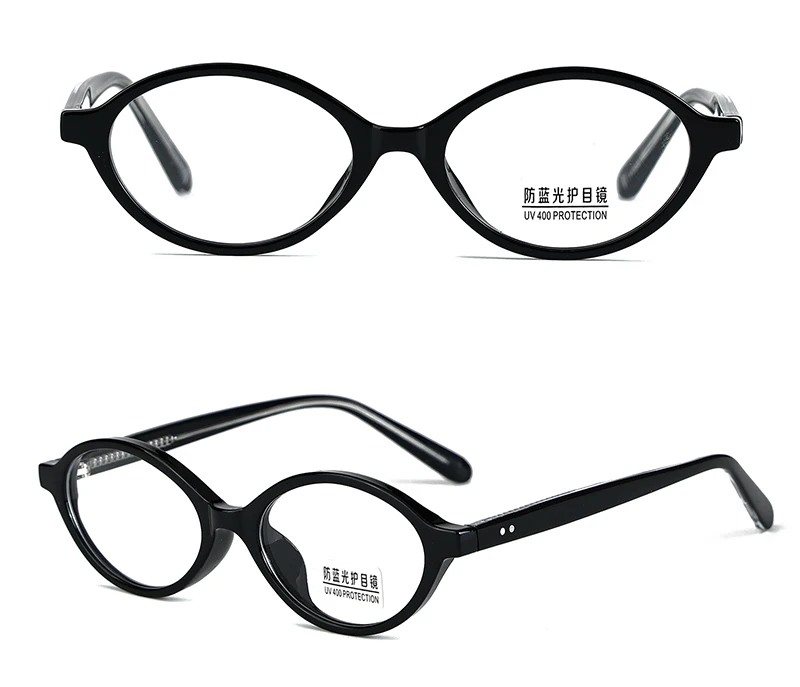 Kachawoo Kleine ovale Brille mit Blaulichtfilter, TR90-Acetat, Retro-Brillengestell für Herren und Damen, Unisex, europäischer Stil, Blaugrau – Detail 5