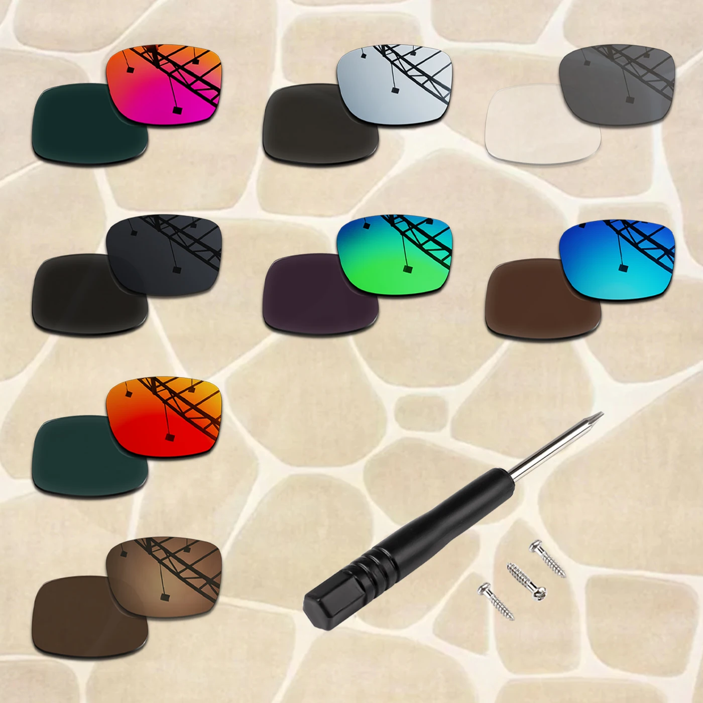 

100% UV Protection Polarized Replacement Lenses With T4 Screwdriver & Screws for Oakley Two Face OO9189 Sunglasses Frame Impact