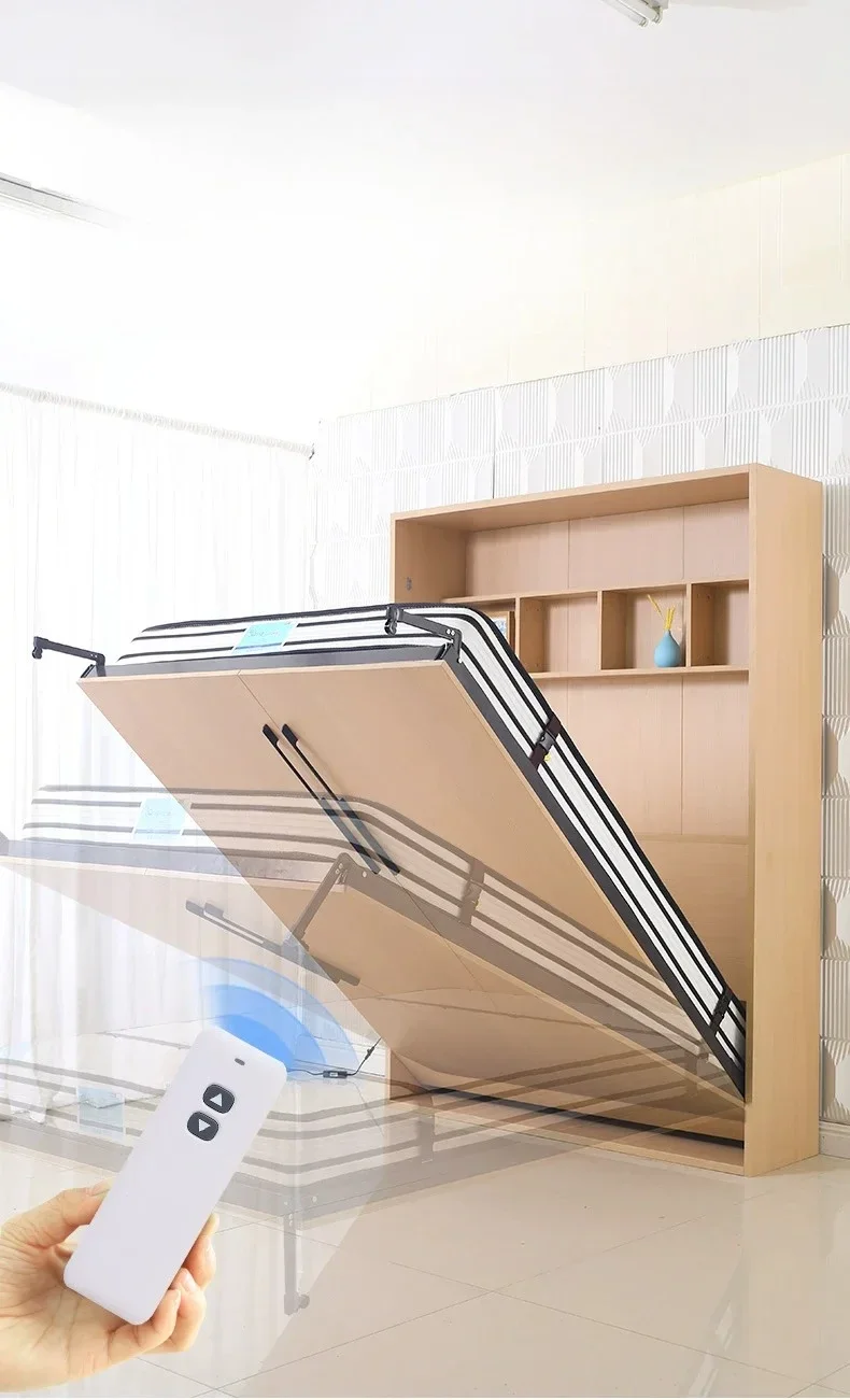 Electric bed invisible small apartment multi-functional wall bed lifting hidden turning positive side turning hardware