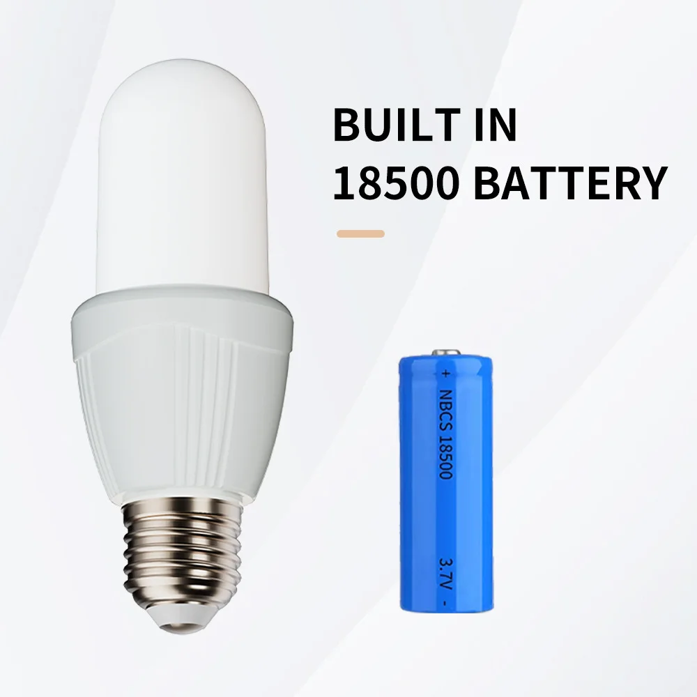 9W/12W LED Emergency Light AC85- 265V 18500 Battery Charging Home User Night Market Power Failure Emergency Energy Saving Bulb