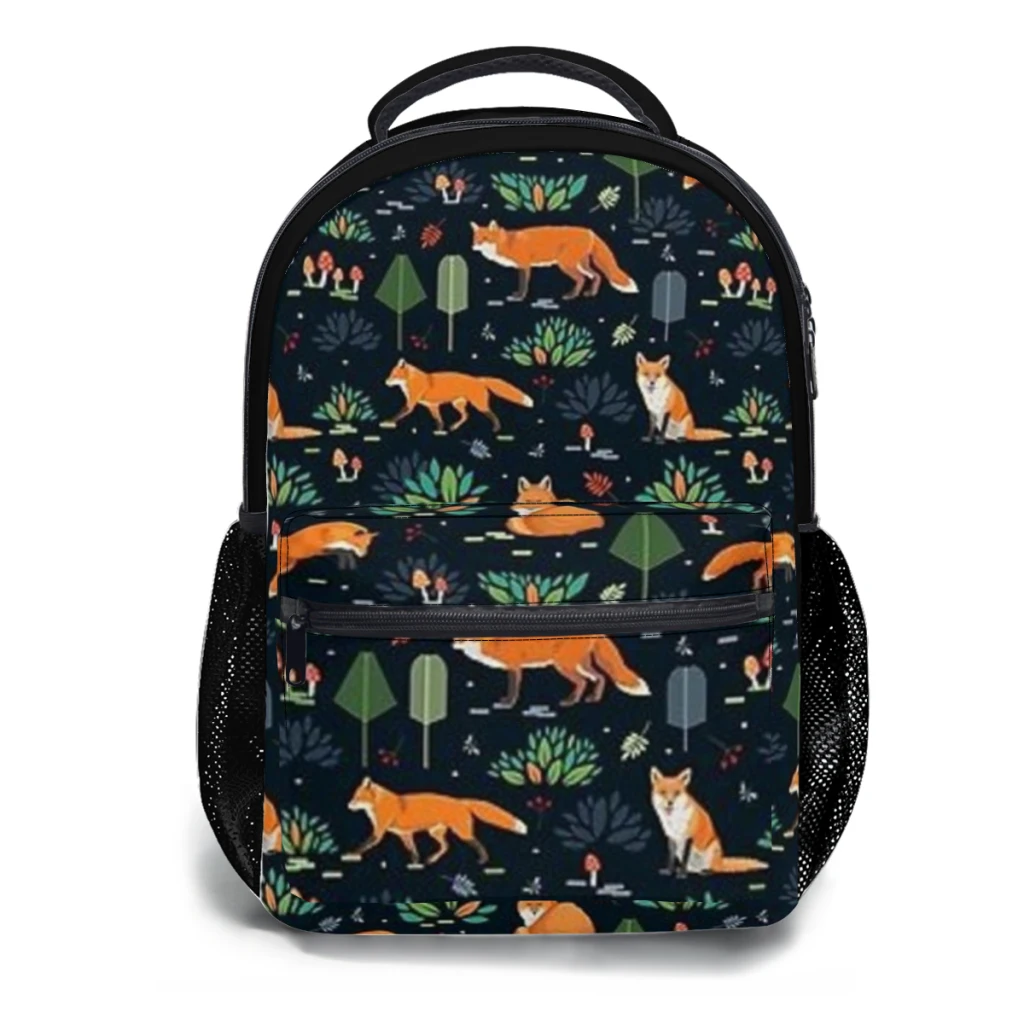 Foxes-dark pattern Versatile Backpack Large Capacity Waterproof Backpack Washable Computer Bag Unisex