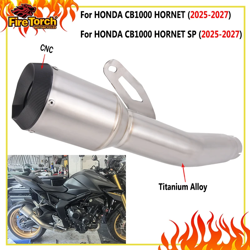 Motorcycle Exhaust Systems Titanium Mid Link Pipe Escape No DB Killer Muffler Slip On For HONDA CB1000 HORNET SP 2025 2026 2027