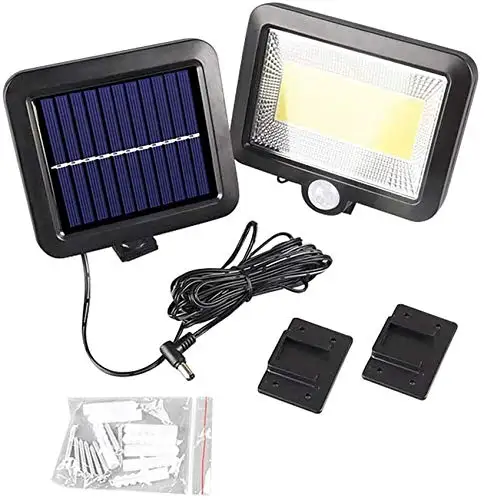 Imagem -06 - Cob Led Solar Wall Lamp com 5m Cabo Luz ao ar Livre com Sensor de Movimento Modos para a Porta do Jardim e Quintal 2pack 100