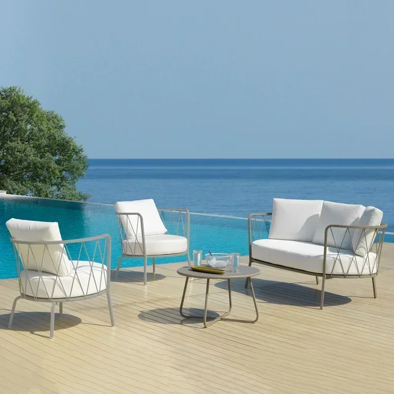 Modern  Outdoor Balcony Leisure Sofa Combination Hotel Garden Rain-proof Lounge Chair Outdoor Rattan