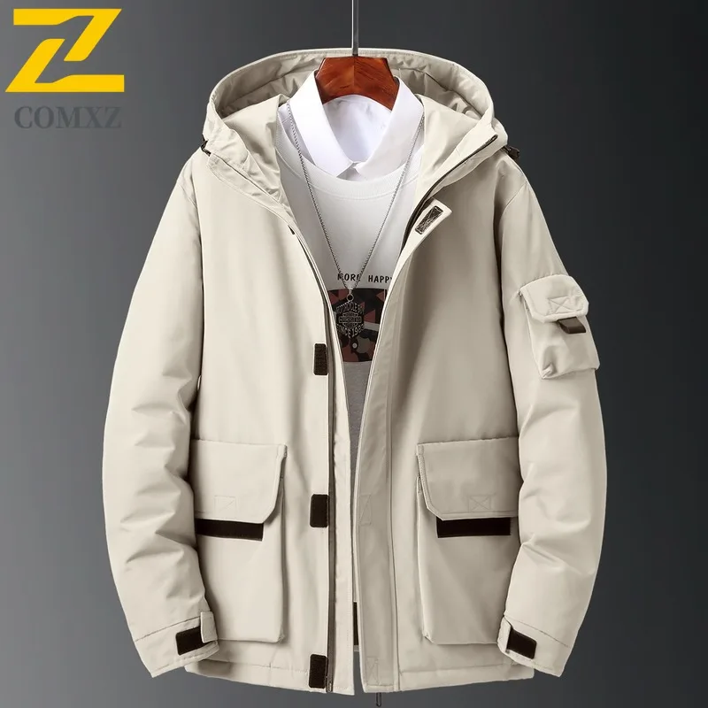

COMXZ 2025 Mens Puffer Jacket Winter Thickened Korean Style Couple Warm Coat leisure outdoor sports lightweight windbreaker