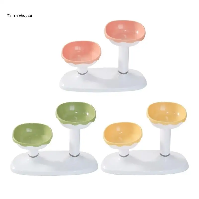 

Набор высоких мисок для кошек, наклонная миска для кормления домашних животных, поднимаемые миски для кошек для еды и воды для