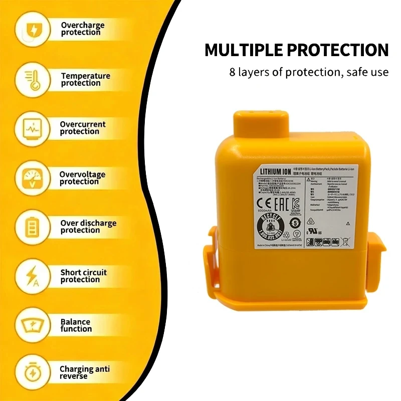 Replacement Battery for LG A9 Cord Zero A9,A9S,P9,A9K-CORE,A9MAX,A9T-Ultra,A9K-PRO,A9N,A9M,A9 Plus 25.55V 4000mAh 6000mAh