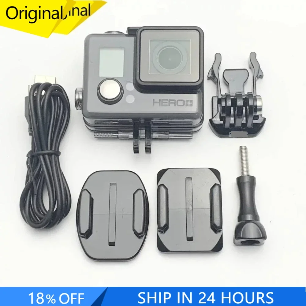 

100% Original FOR GoPro Hero+ Action Camera Can Connect Wifi with Waterproof Case Base Data Cable Screw