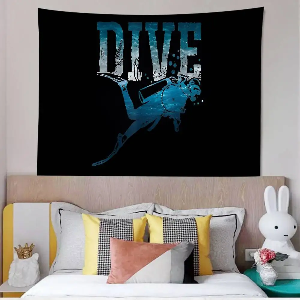 Dive Scuba Diving Hippie Wall Hanging Tapestries Bohemian Wall Tapestries Mandala INS Home Decor