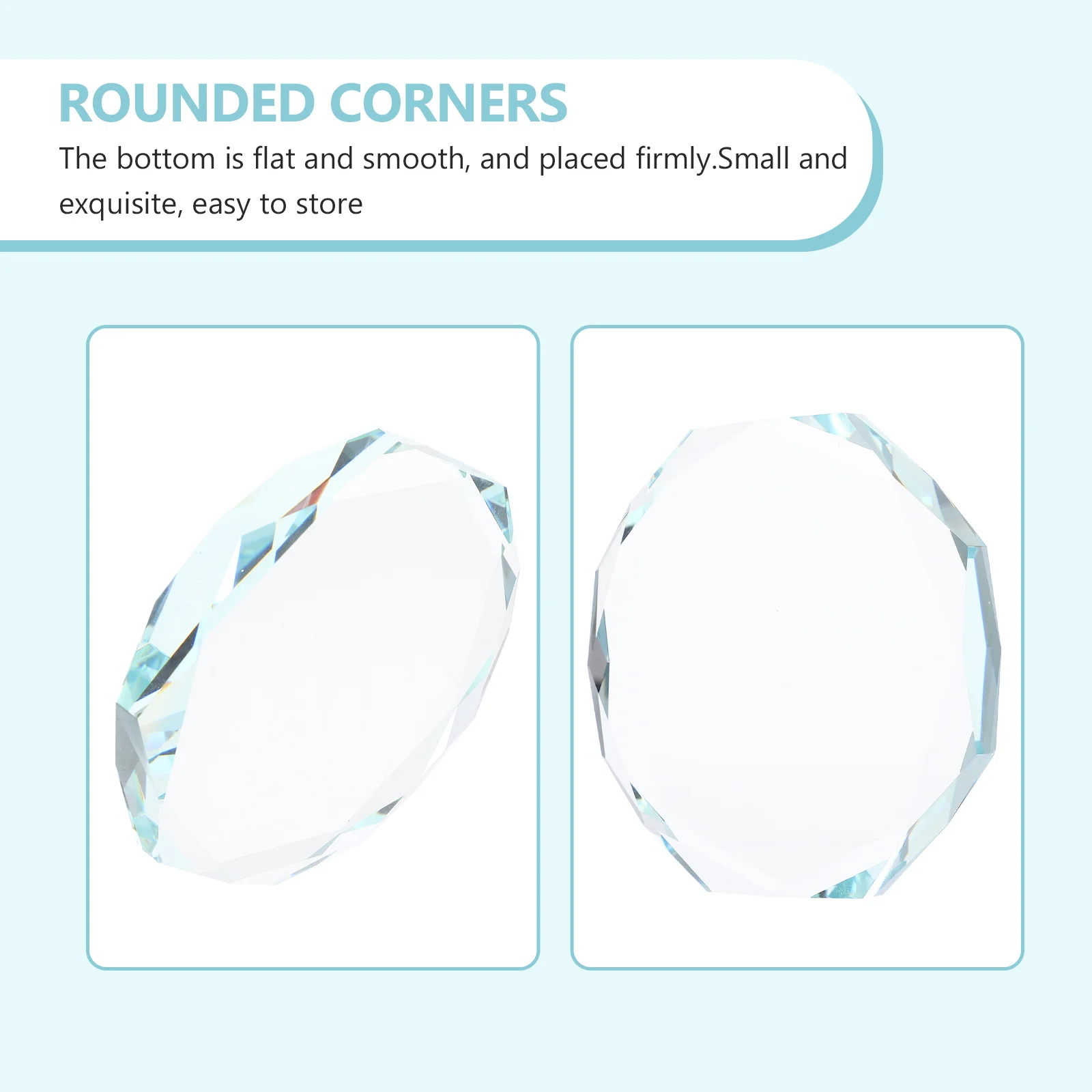 

Diamond Cut Glass Base Transparent Display Stand Clear Glass Tray for Collectibles Craft Decorations Display Base
