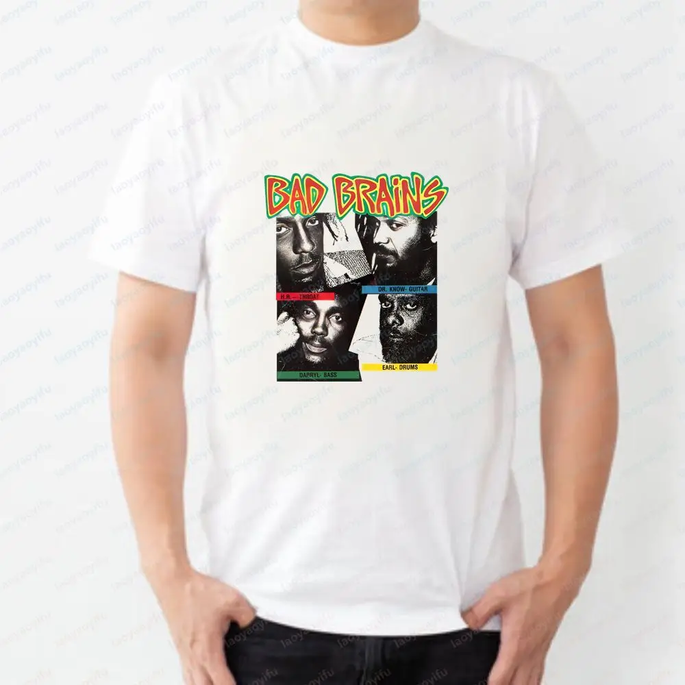 Retro Bad Brains Classic Unique Sport Shirt Trendy Short-Sleeved Men's and Women's General Pattern Round Collar T-Shirt