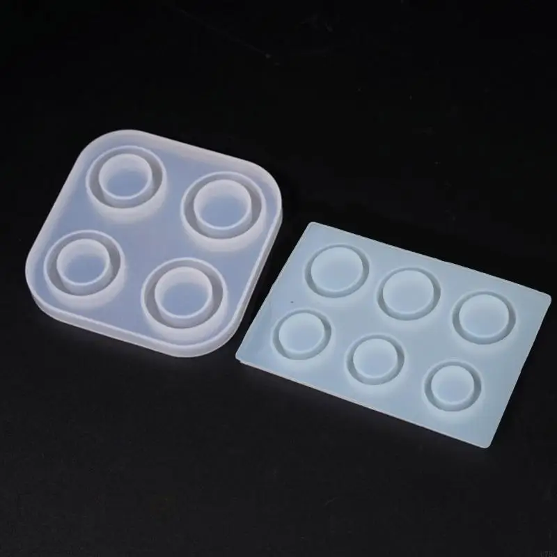U75C DIY resina epóxi anéis fundição molde molde ambientalmente amigável silicone redondo jóias resina molde para