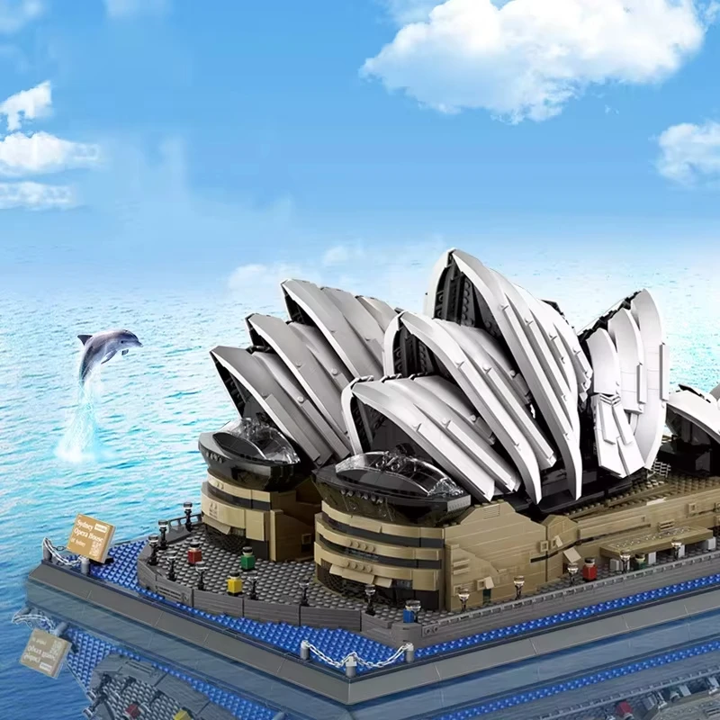 2937 Stück Sidney Opera House Bausteine MOC Modellbausatz – Berühmtes Wahrzeichen der Stadt Architektur Montagespielzeug zum Sammeln