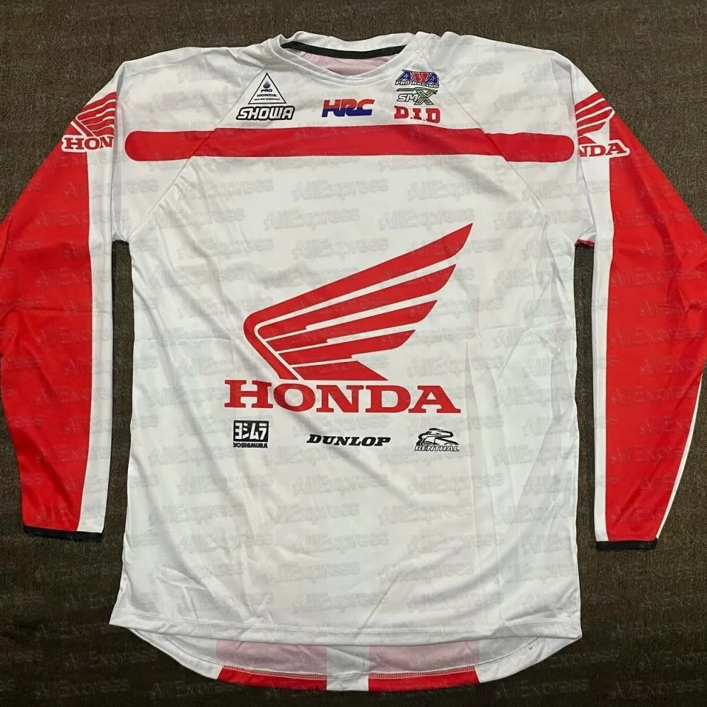 

Honda Motorcycle Summer T-shirt Racing Men breathable Long Sleeve Mountain Downhill Bike Clothes DH MTB Offroad Motocross Jersey